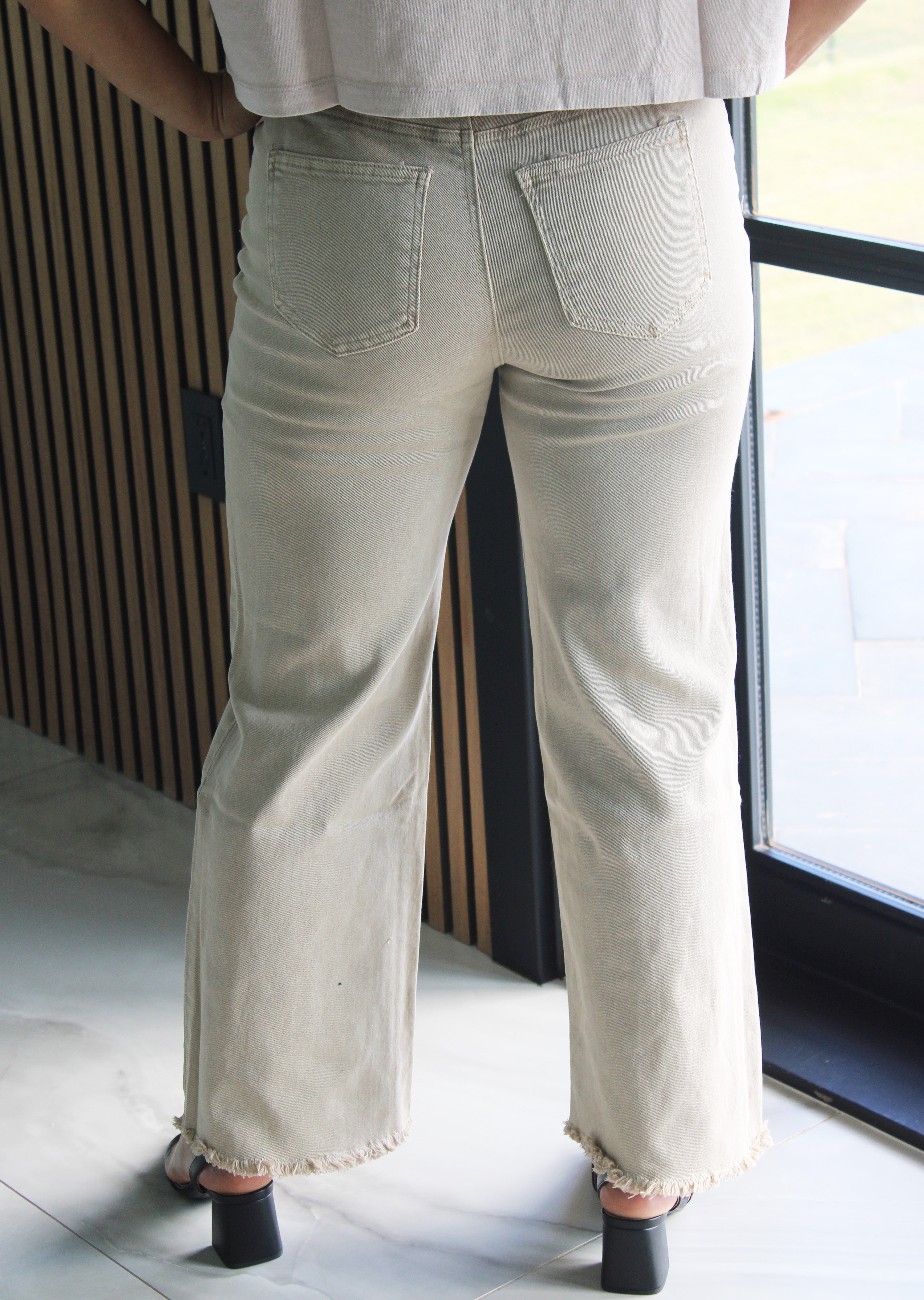 Black Acid Washed Straight Pants