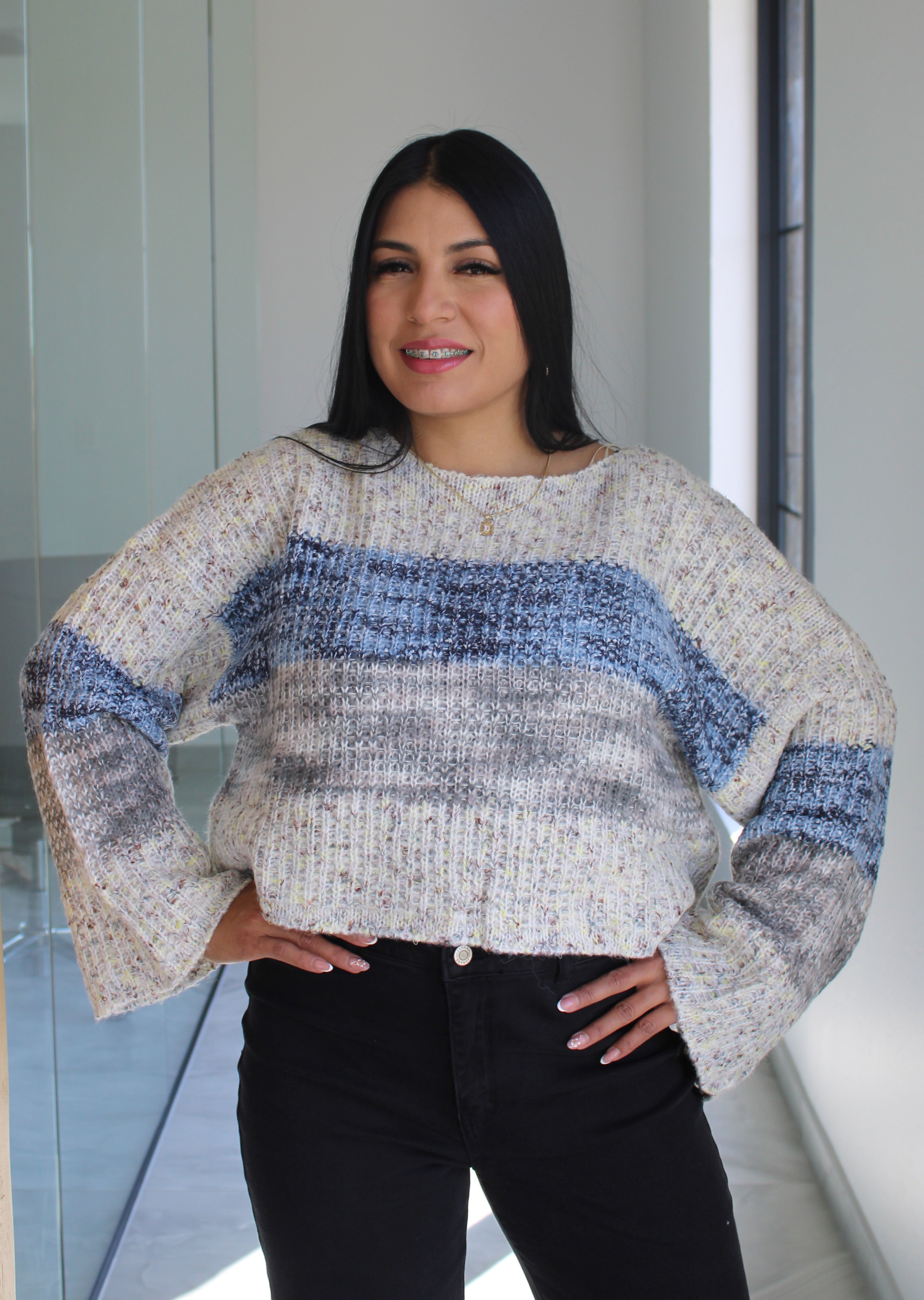 Open Weave Layered Sweater