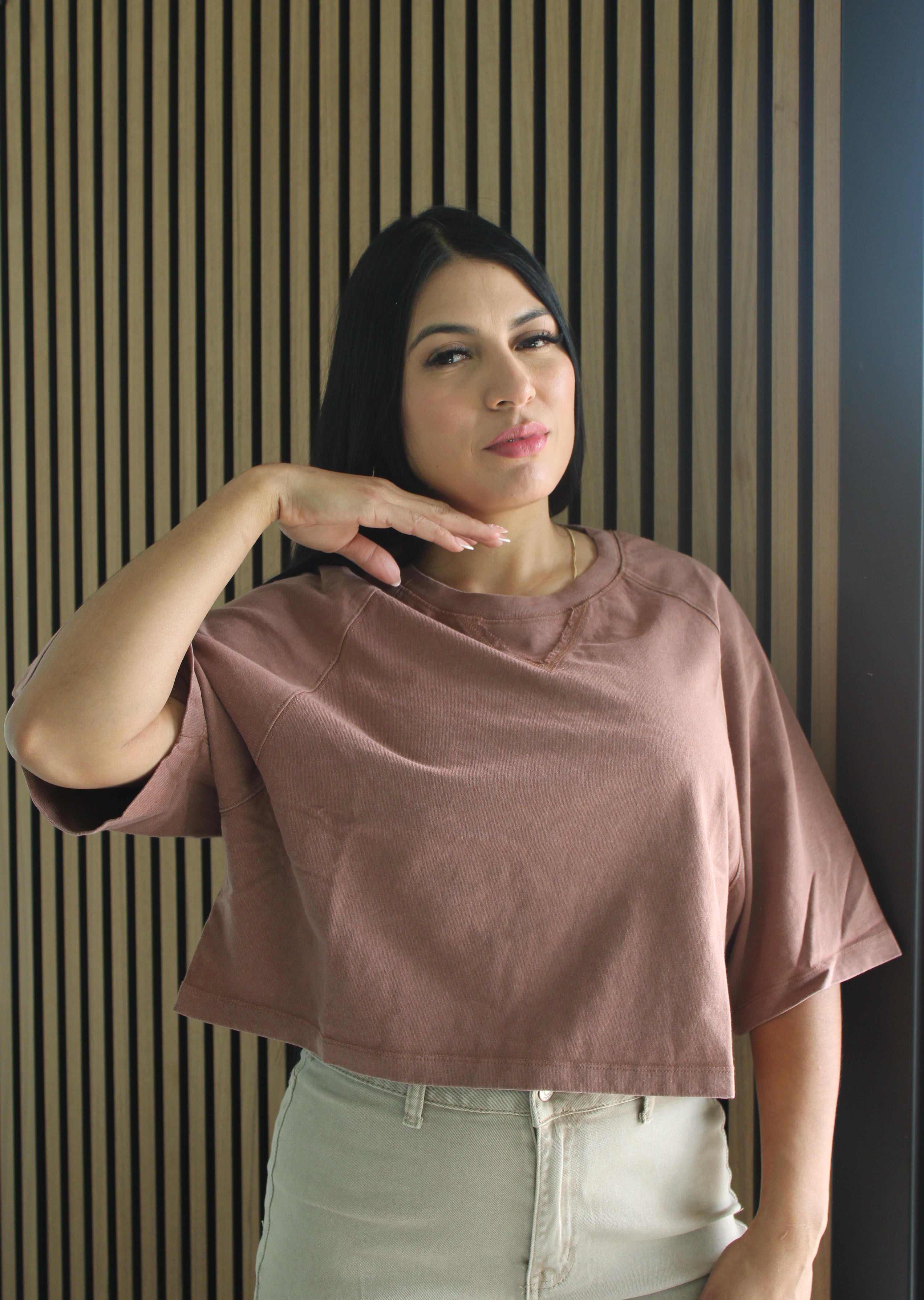 Mineral Washed Cropped Tee