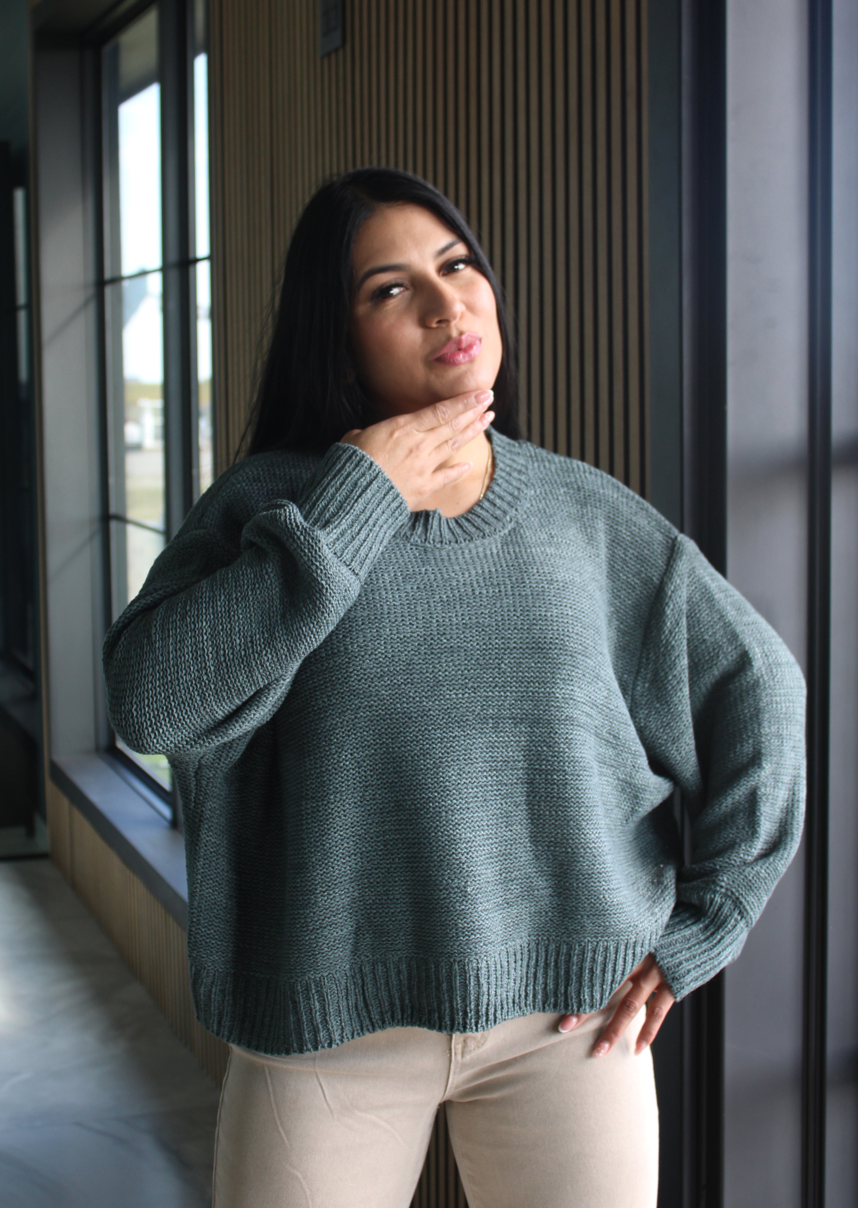 Oversized Balloon Sleeve Sweater