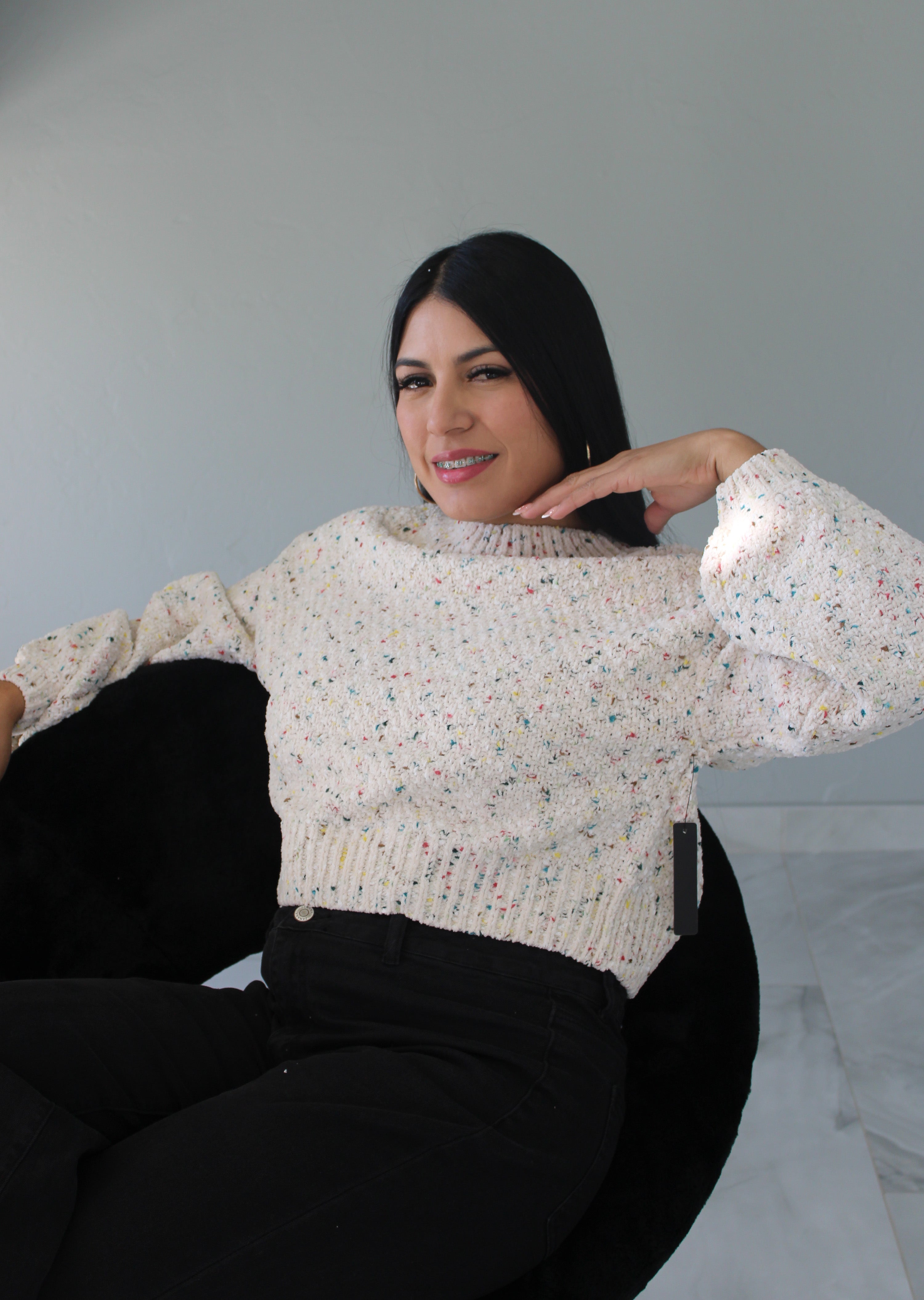 Multicolor Cropped Sweater