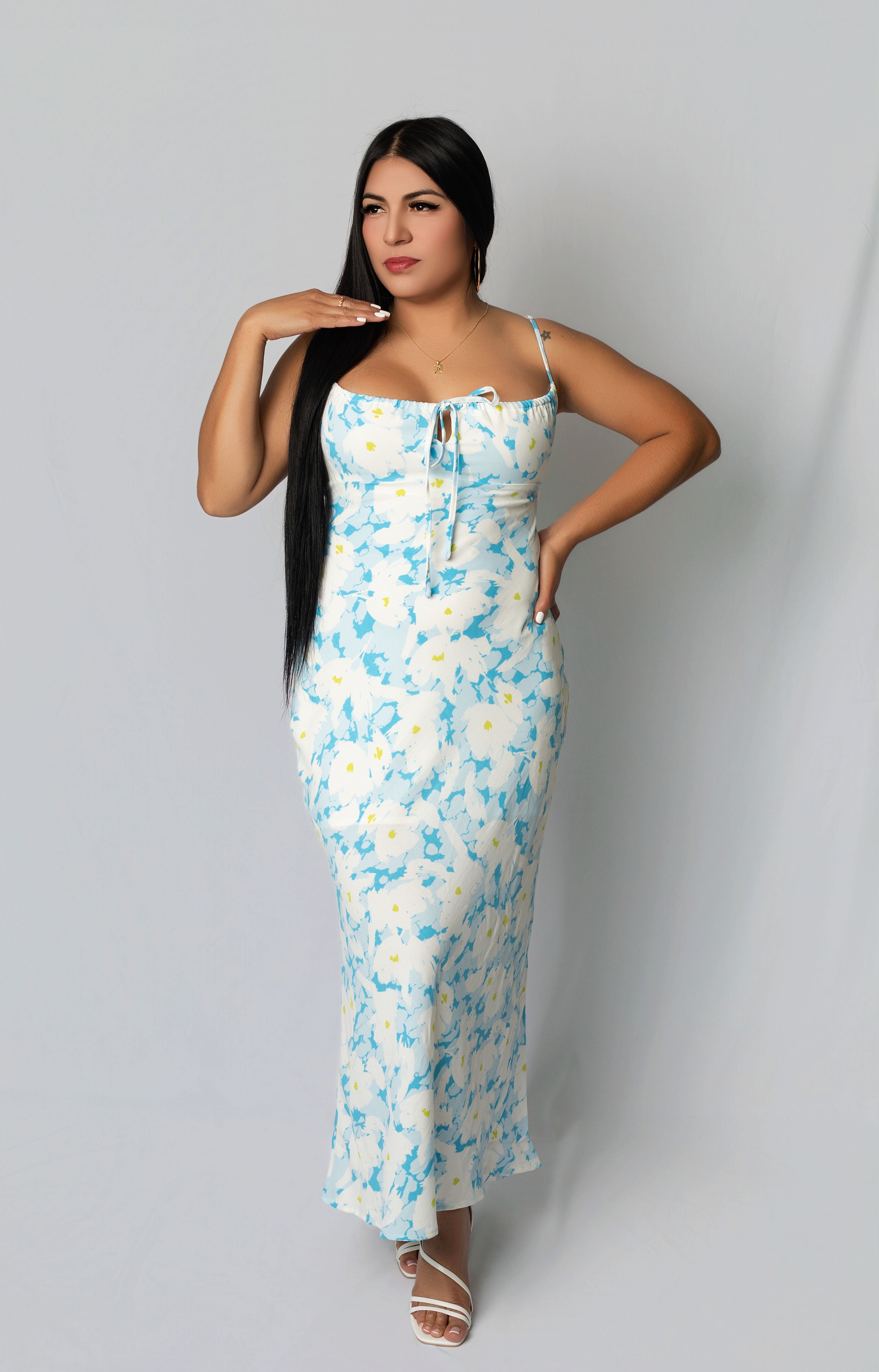 Blue Floral Maxi Dress