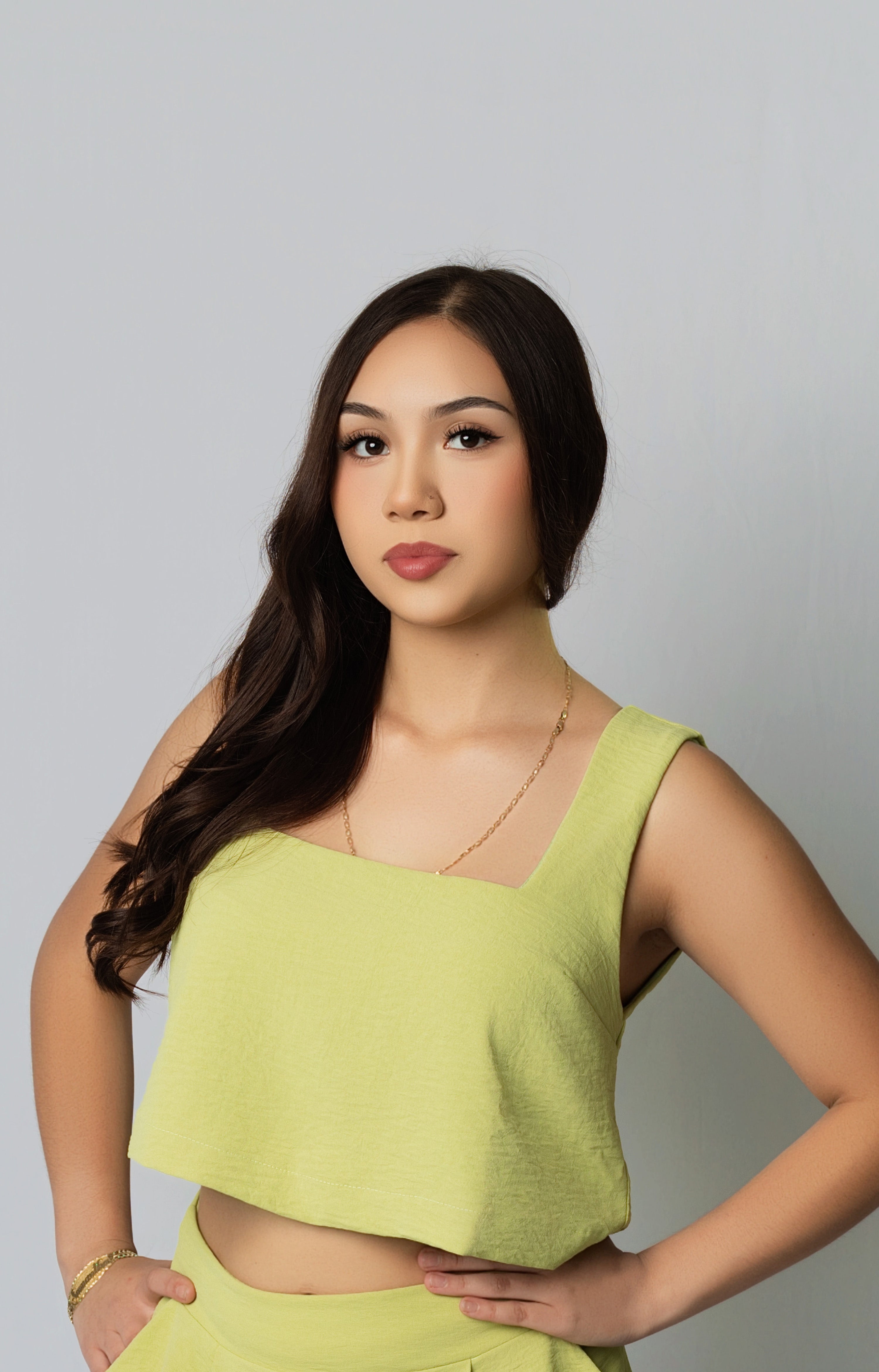 Green Minimalist Crop Top