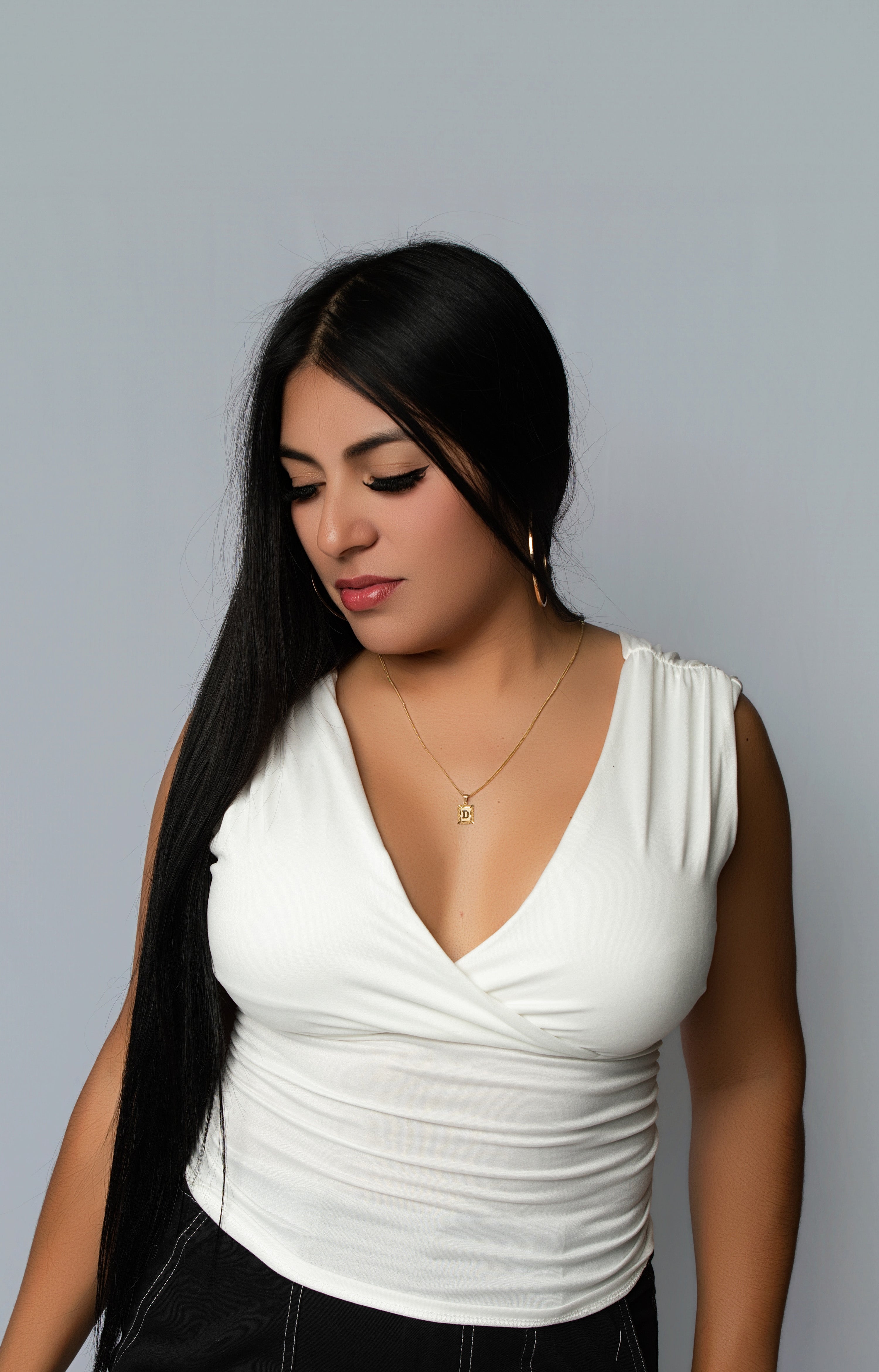 V-Neck Ruching Top
