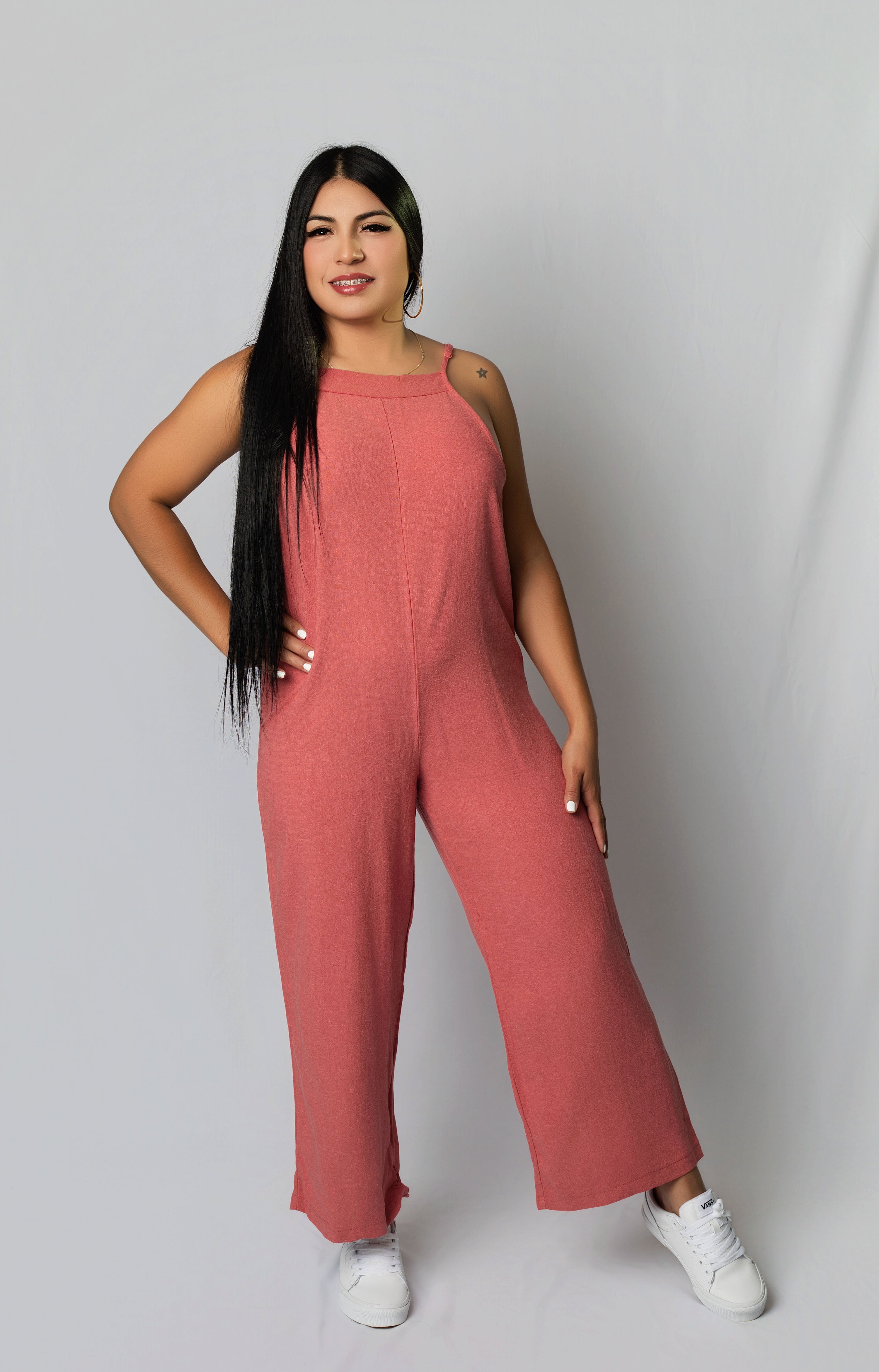 Linen Sleeveless Jumpsuit
