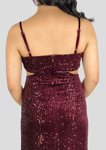 SEQUIN MIDI DRESS