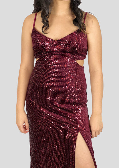 SEQUIN MIDI DRESS