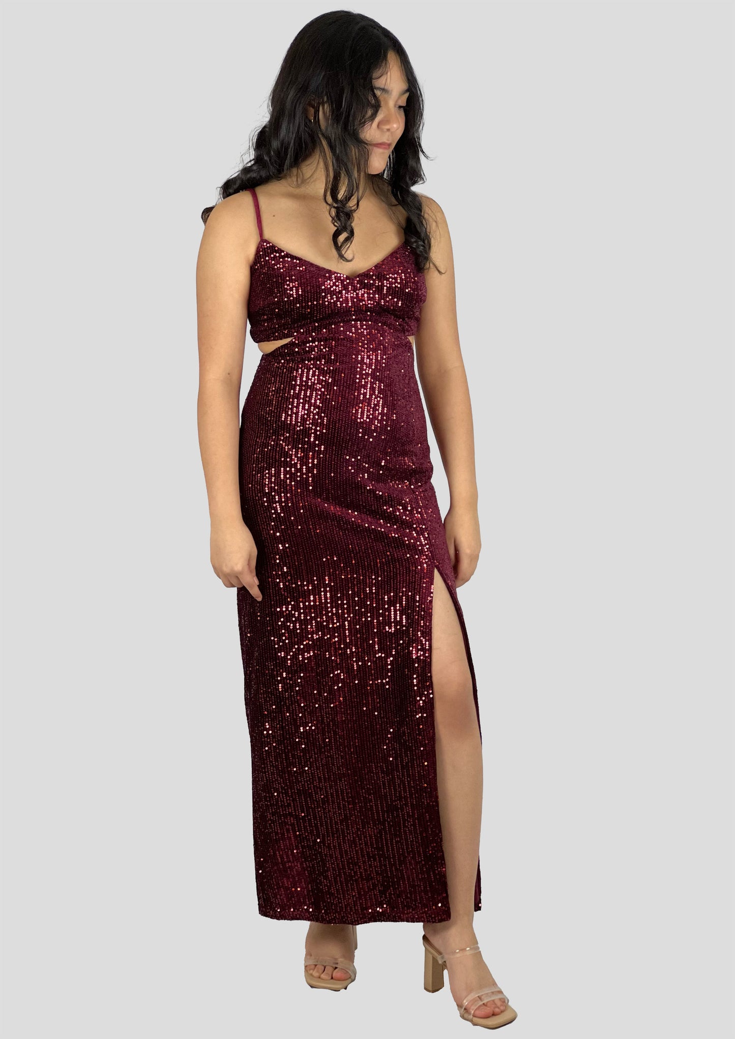 SEQUIN MIDI DRESS