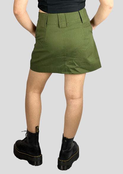 OLIVE UTILITY MINI SKIRT