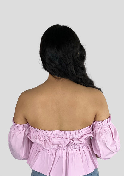 LAVENDER OVER THE SHOULDER TOP