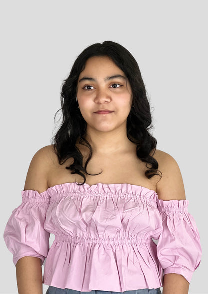 LAVENDER OVER THE SHOULDER TOP