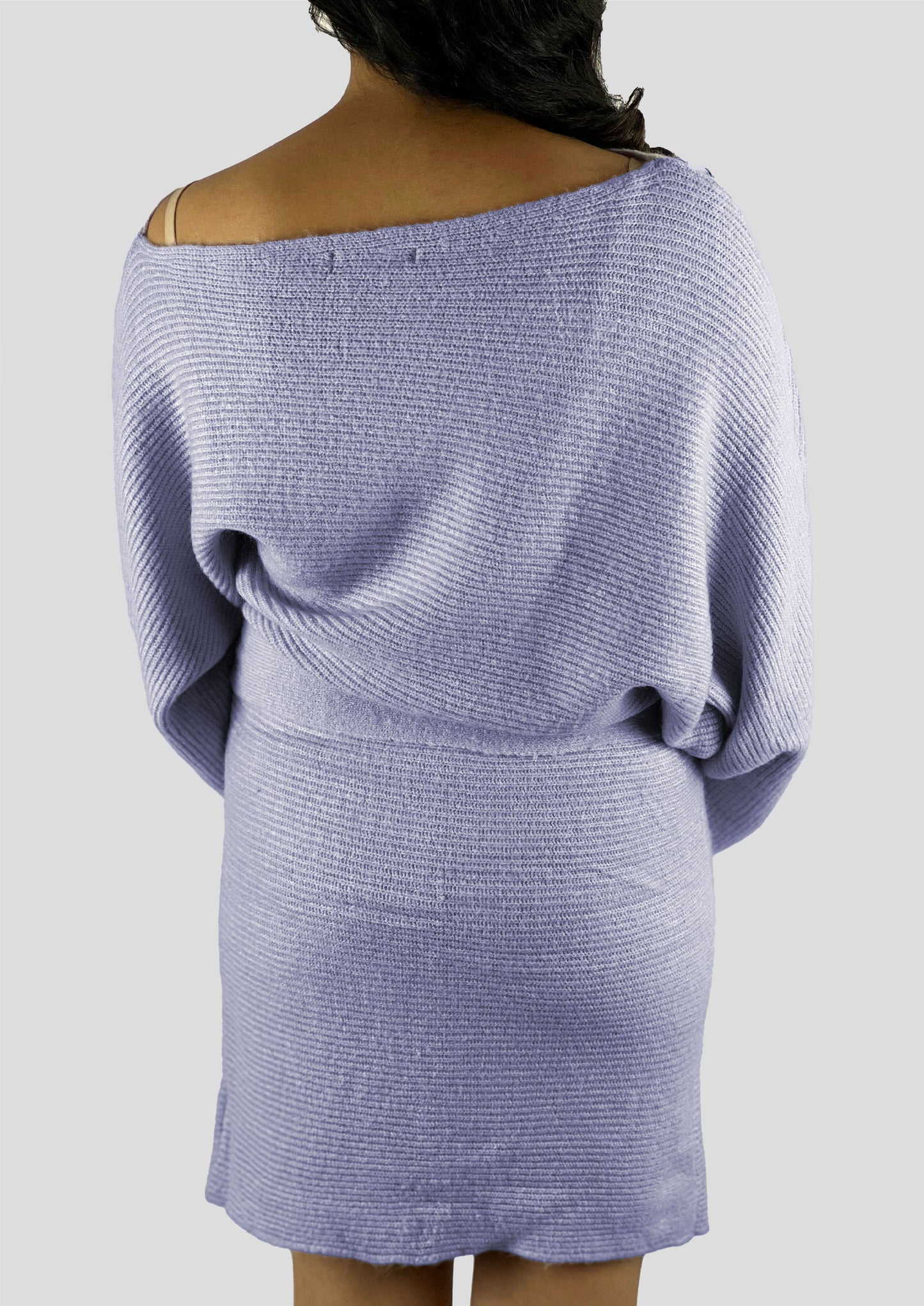 LAVENDER KNIT SWEATER DRESS