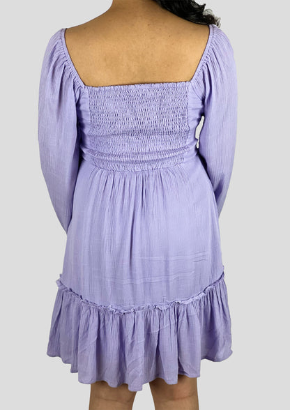 LAVENDER SQUARE NECK MINI DRESS