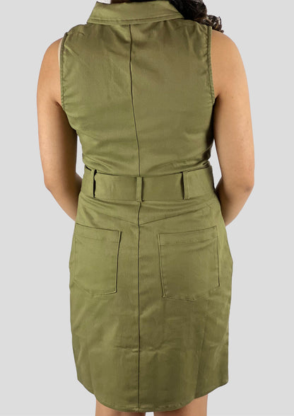 OLIVE UTILITY DRESS