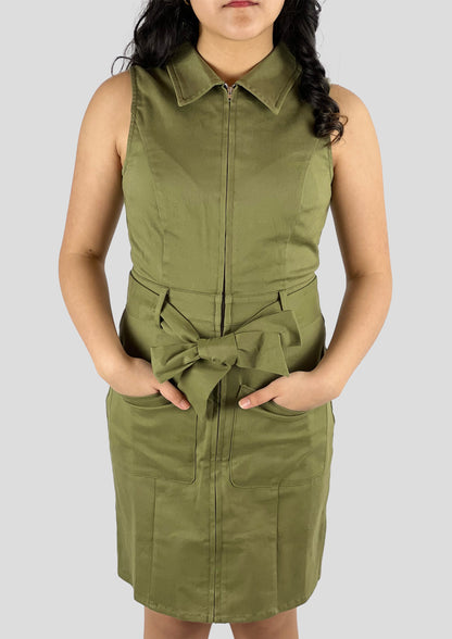 OLIVE UTILITY DRESS