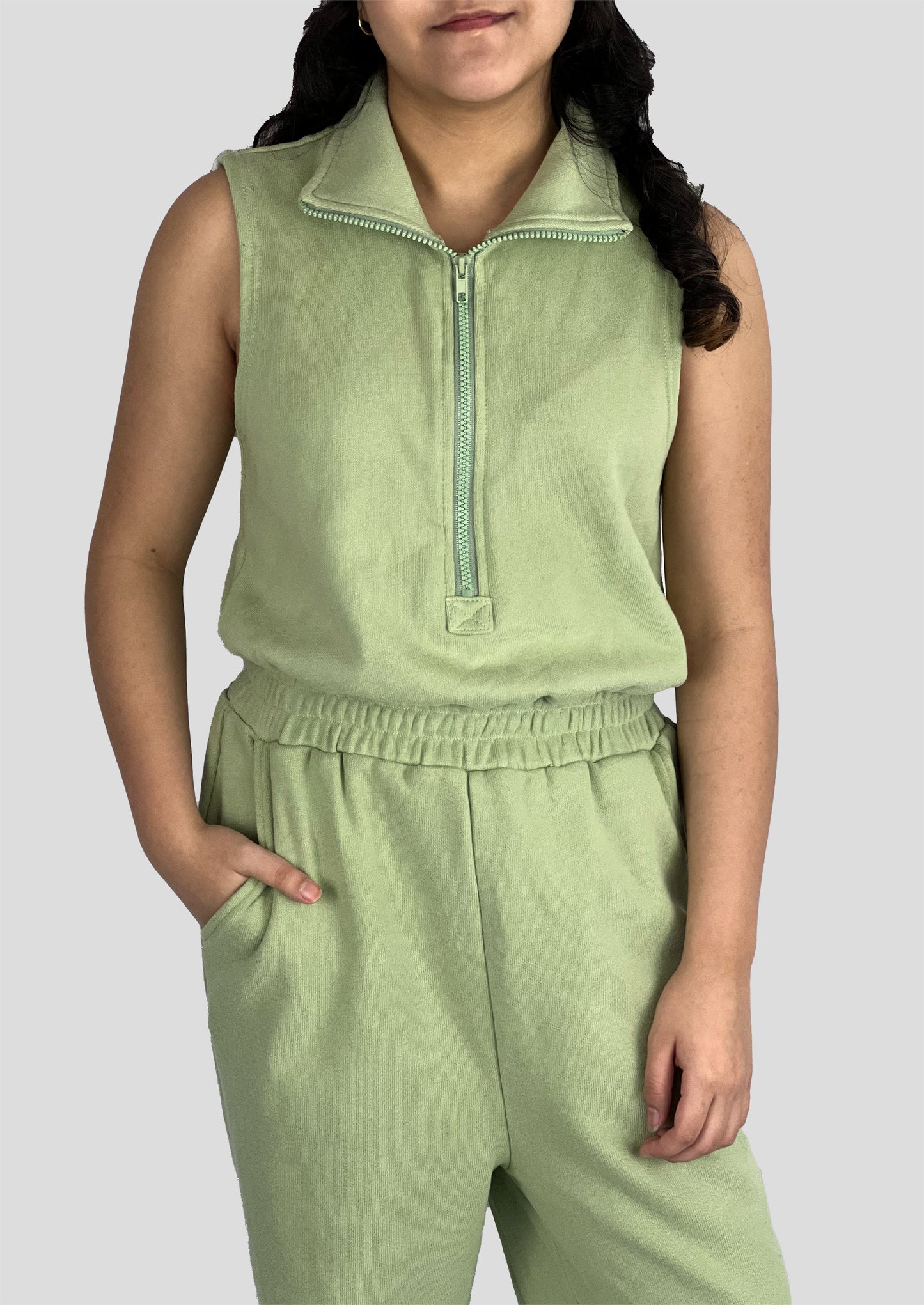 LTE GREEN SLEEVELESS JUMPSUIT