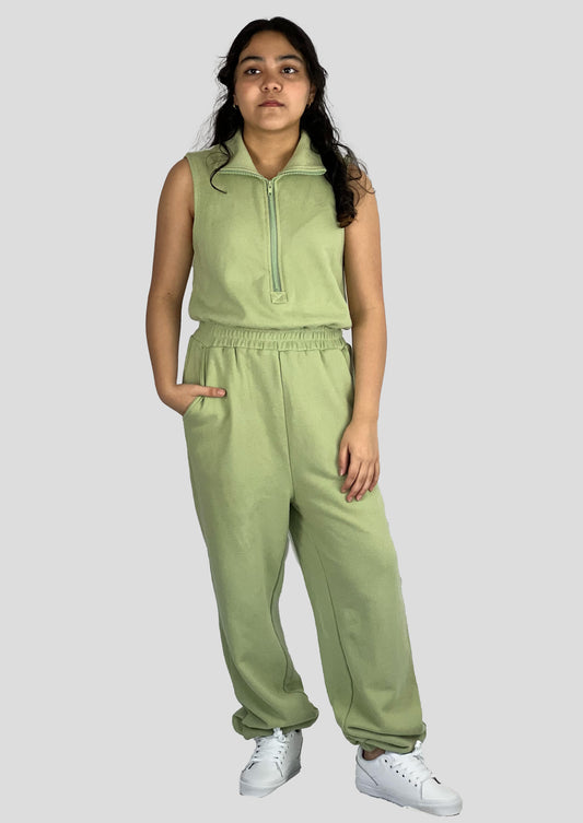 LTE GREEN SLEEVELESS JUMPSUIT