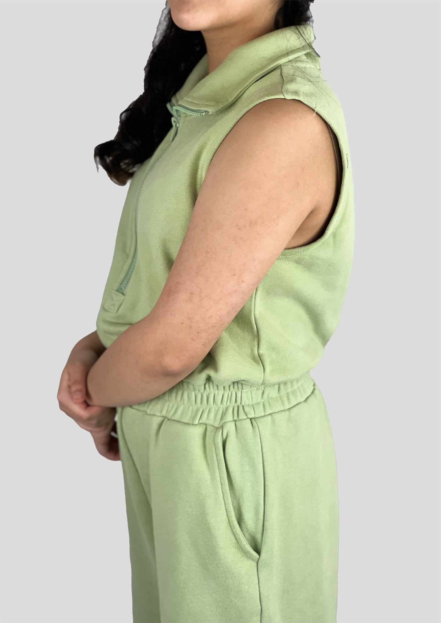 LTE GREEN SLEEVELESS JUMPSUIT