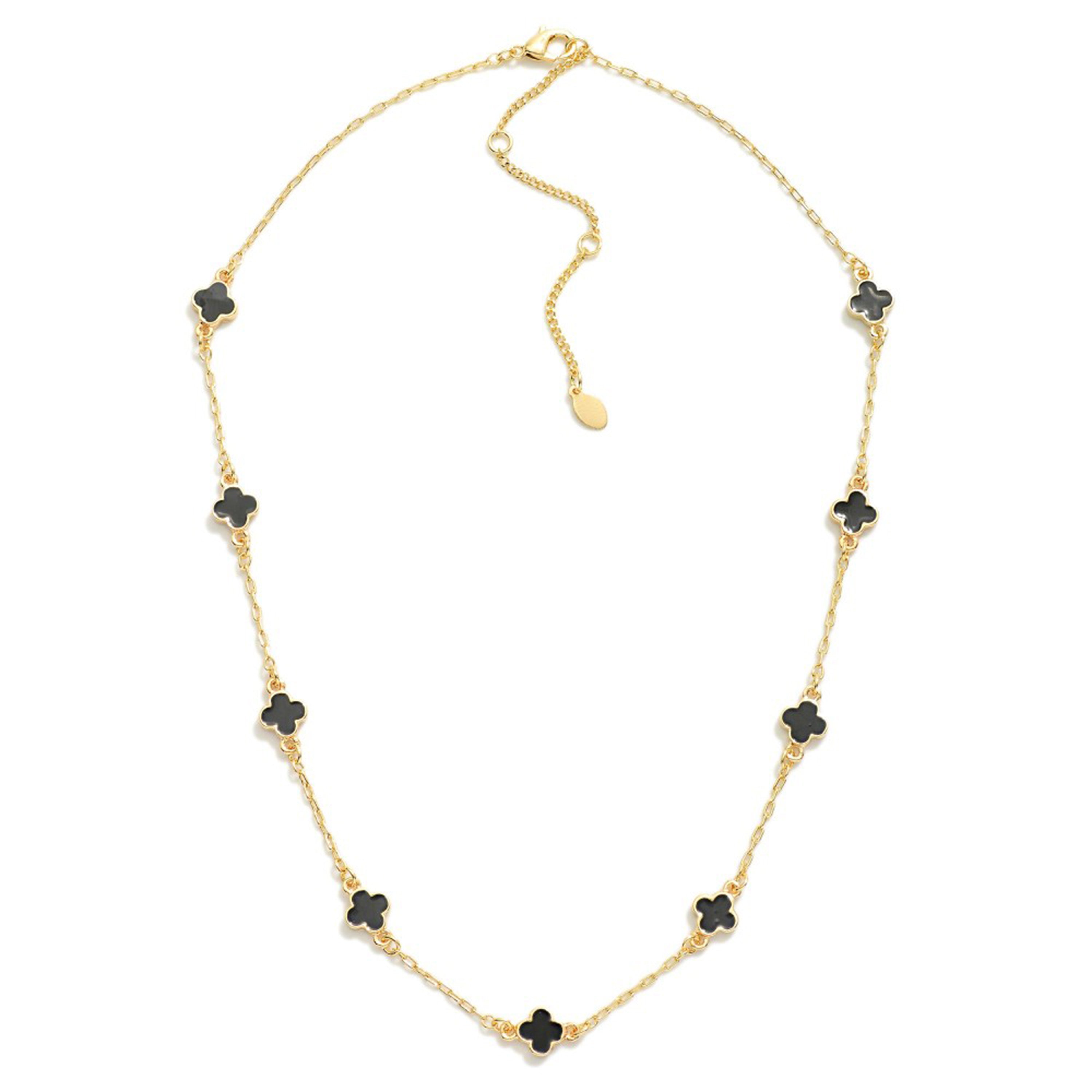 Enamel Clover Chain Necklace