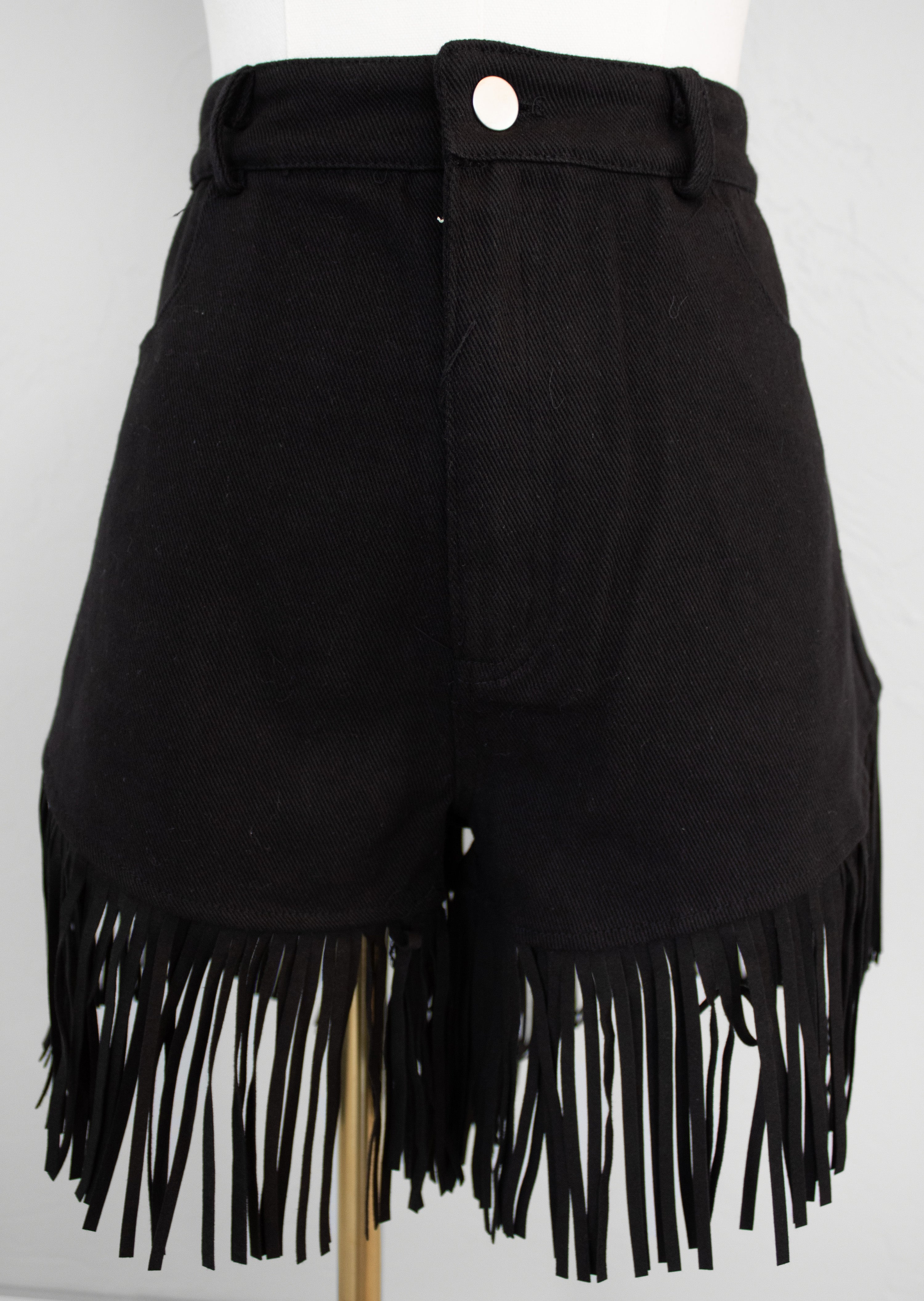 Black Fringe Tassel Shorts