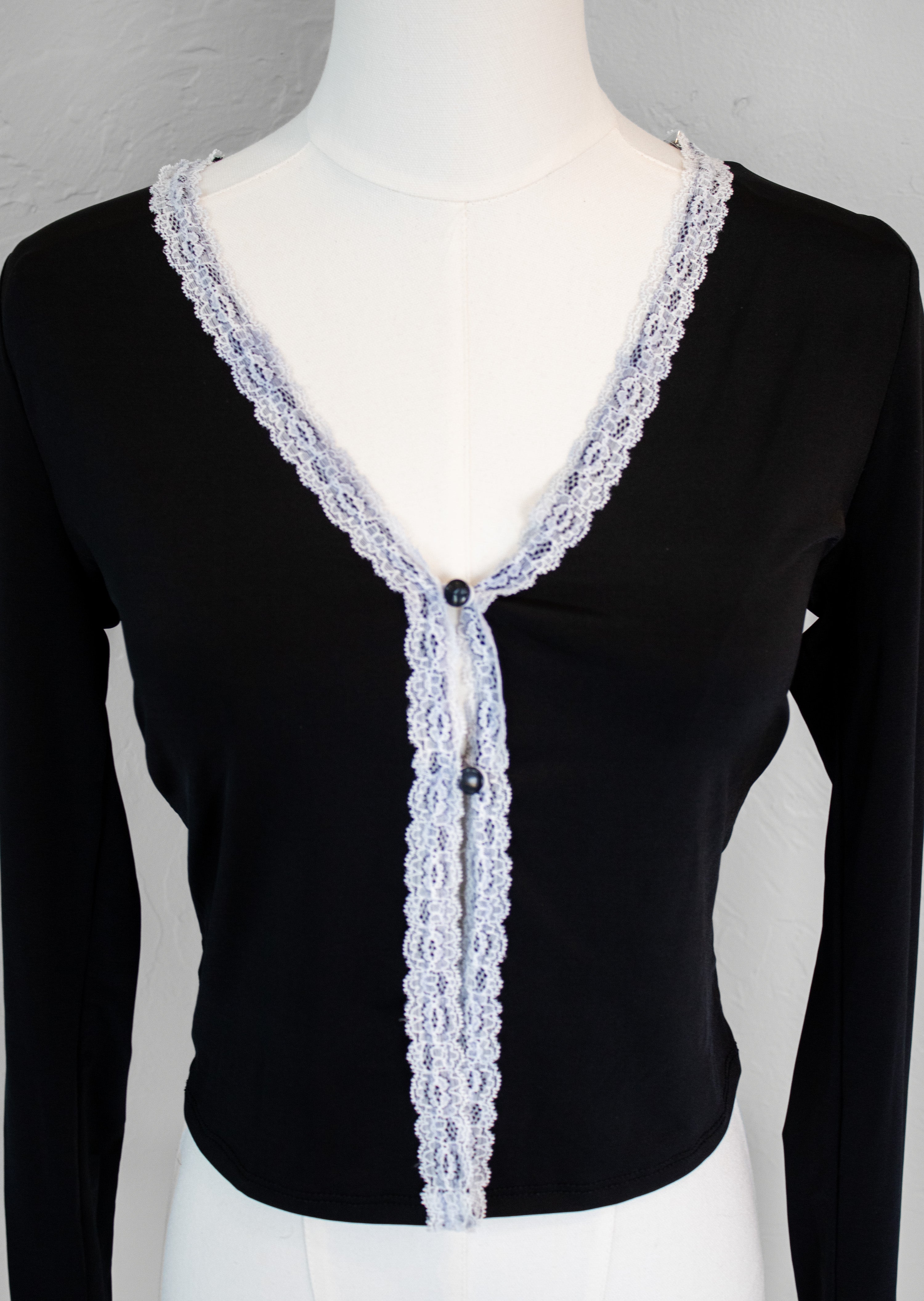 Lace Trim Long Sleeve