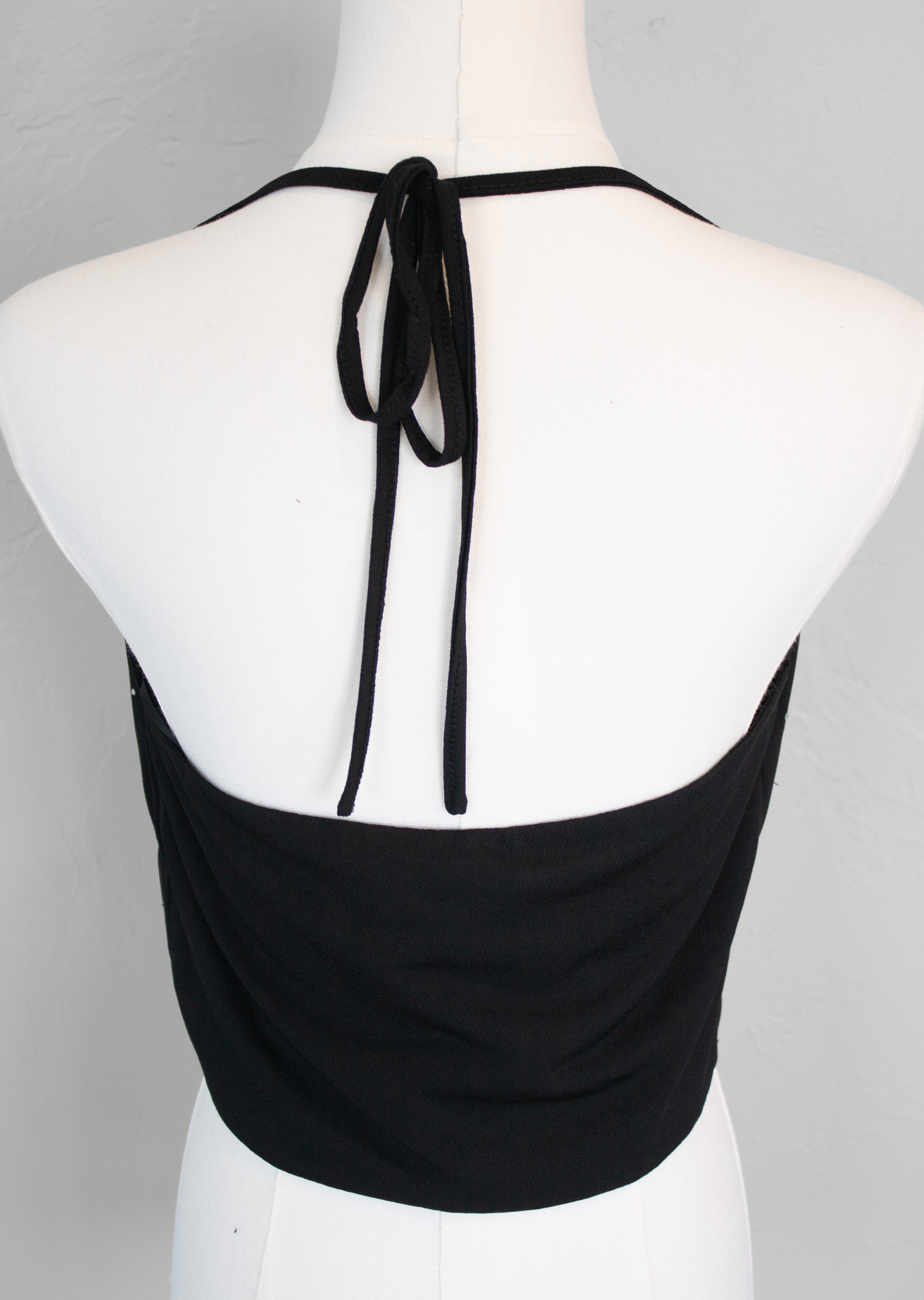 Black Rhinestone Detail Top