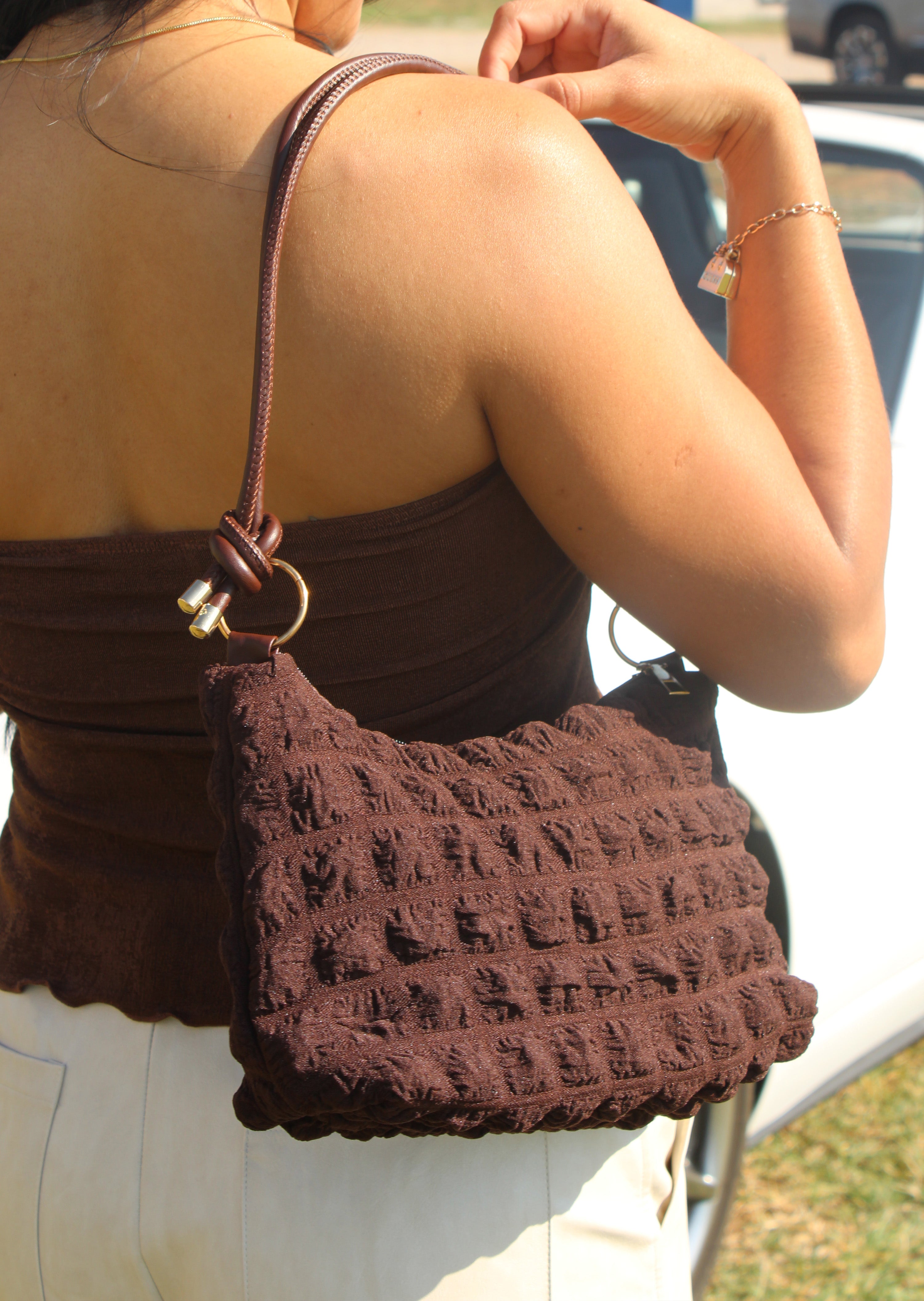 Puffy Pleated Crossbody Bag