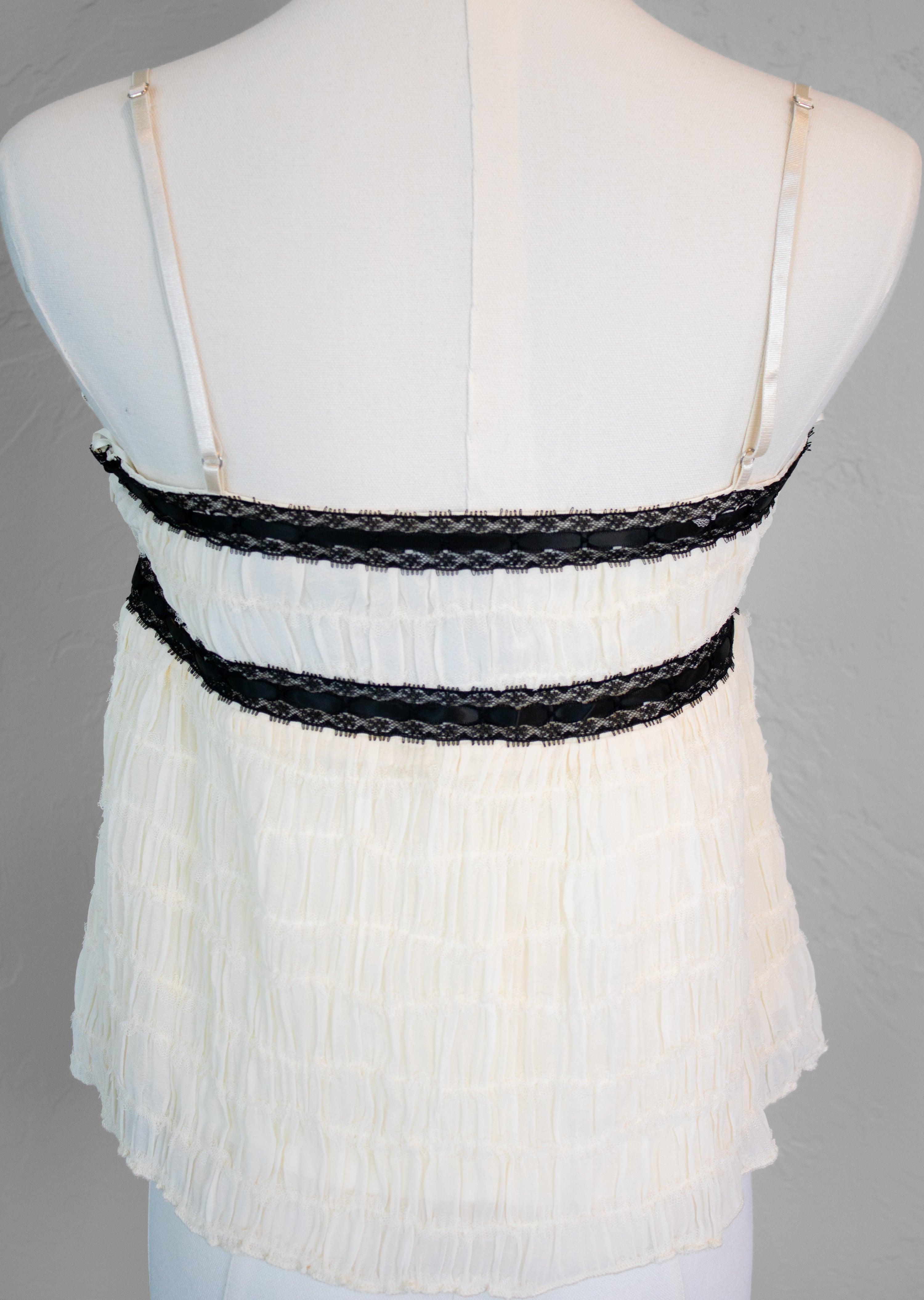 Contrast Lace Mix Chiffon Cami Top