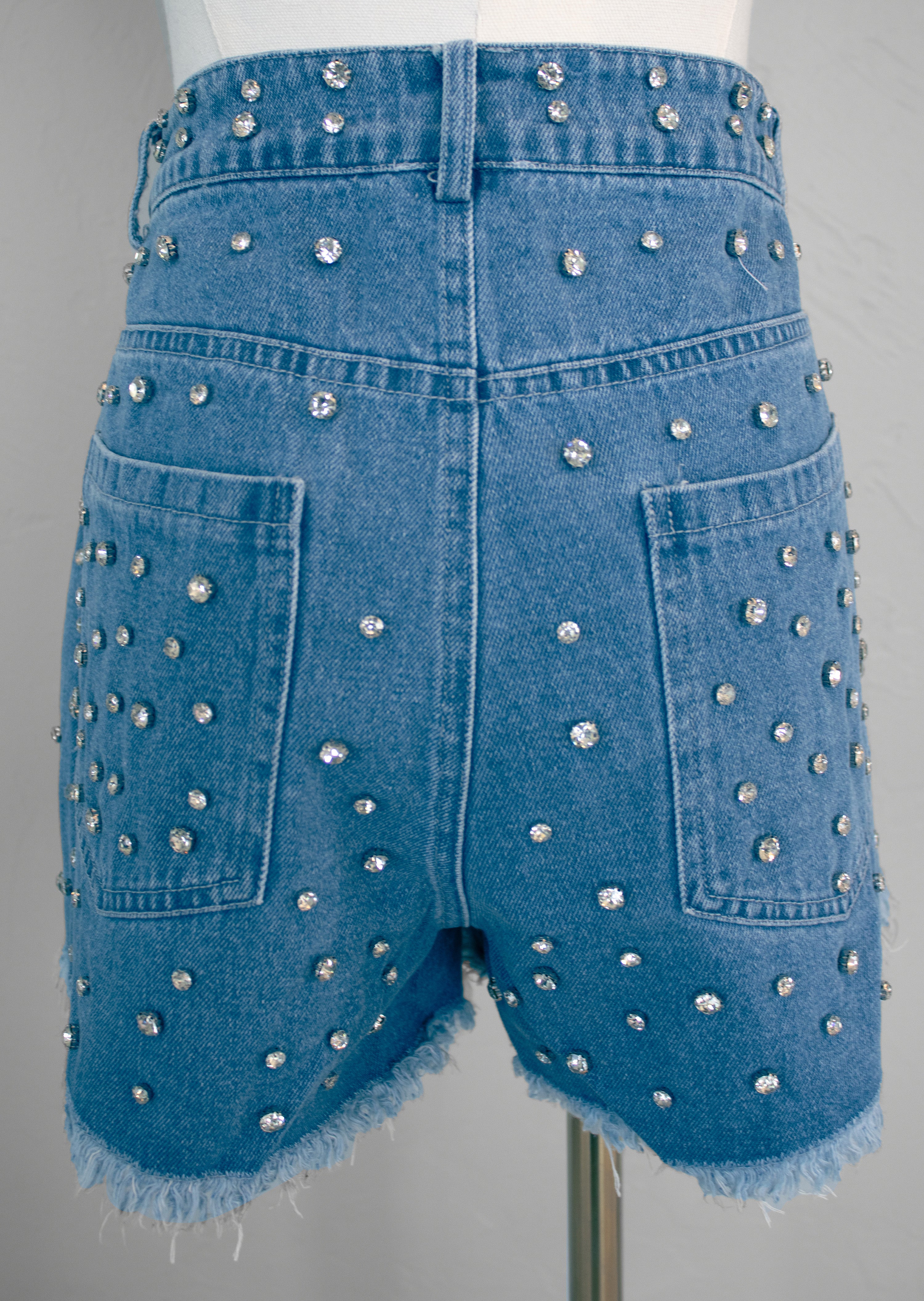 Light Blue Denim Gem Shorts