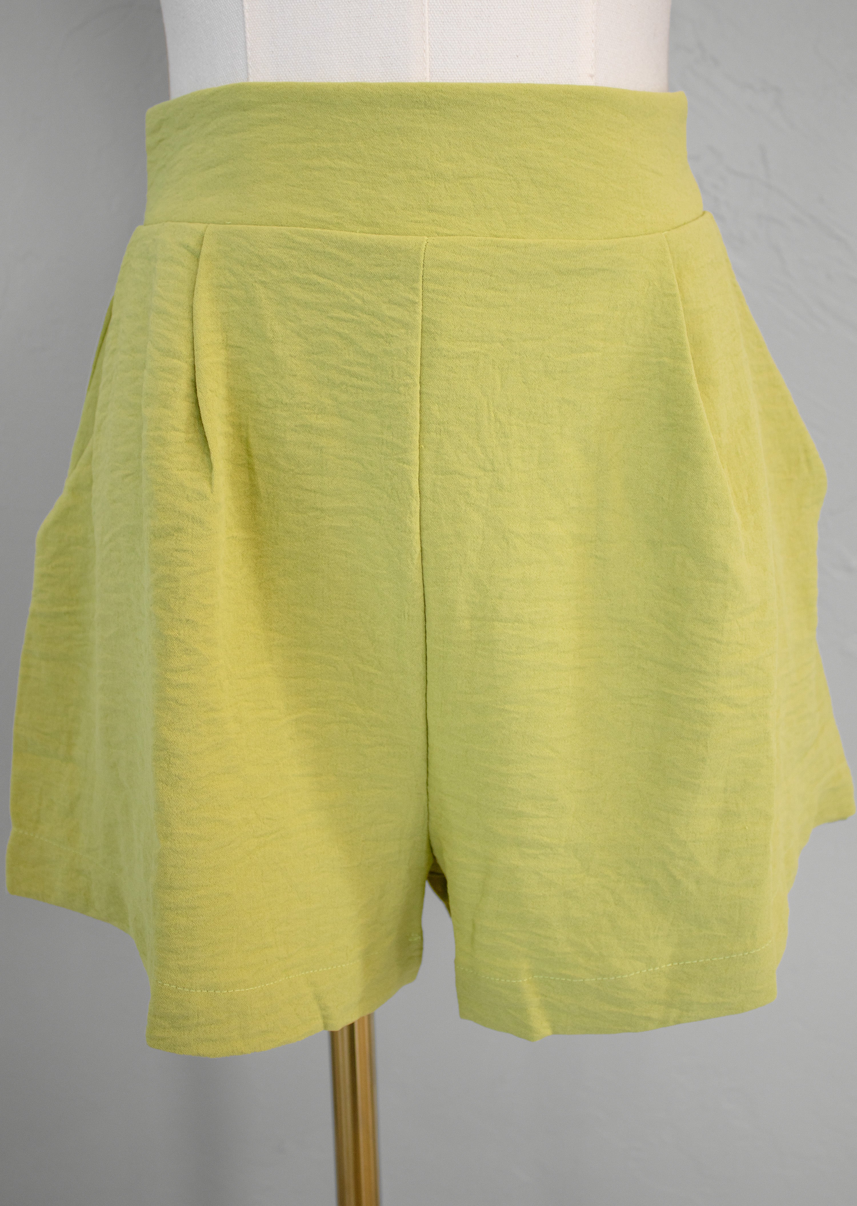 Green Minimalist Flutter Shorts