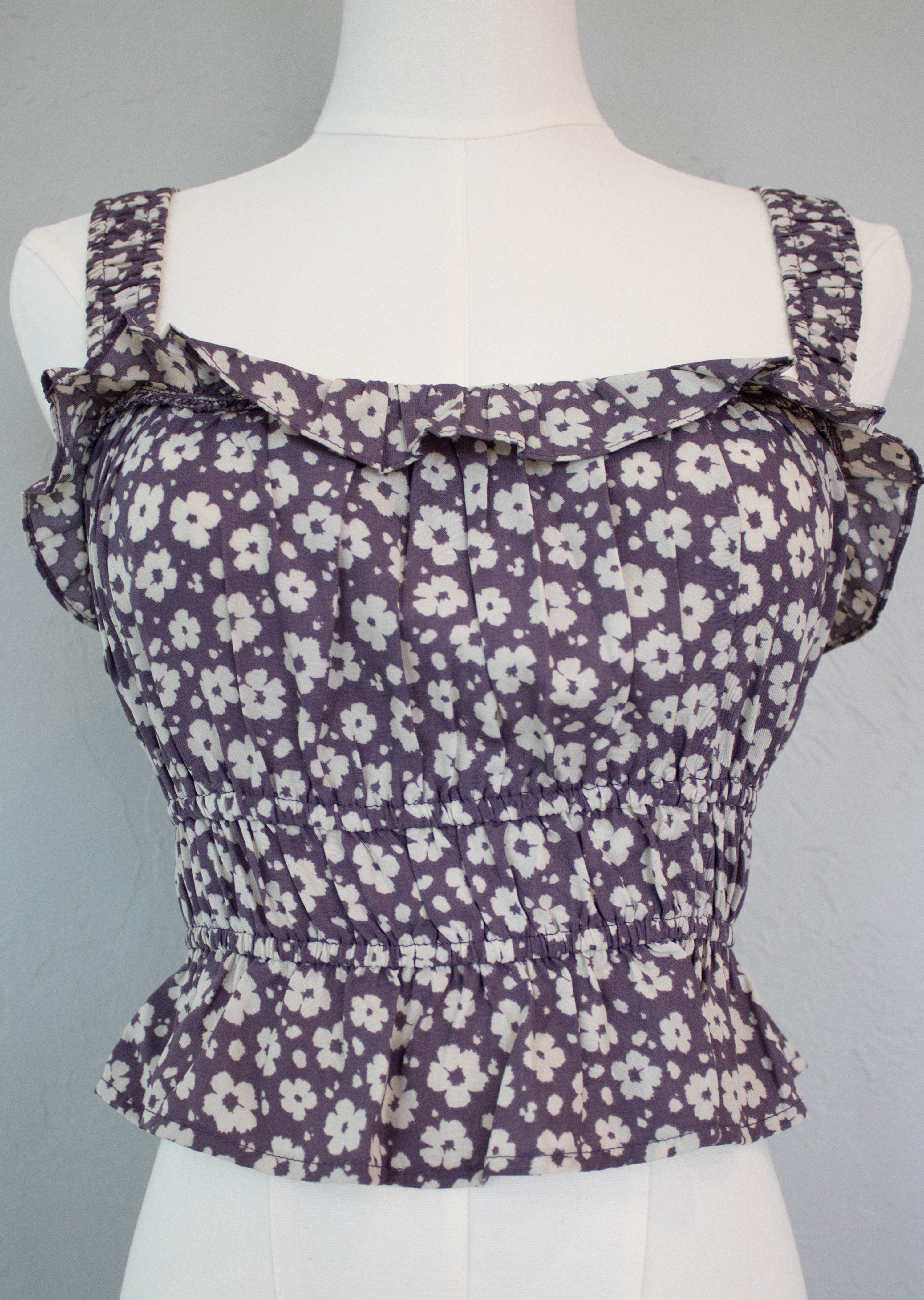 Flowery Ruffled Top
