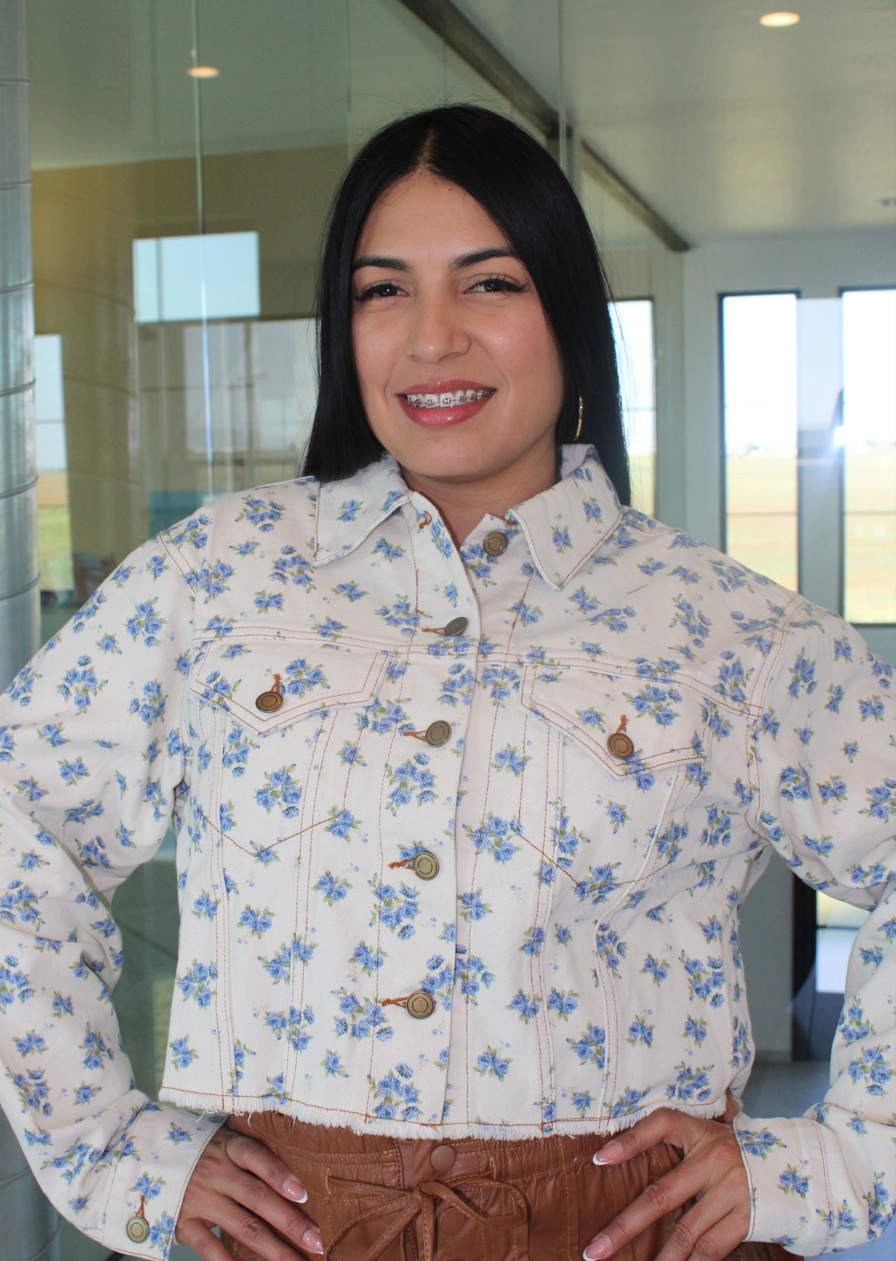 Floral Print Jean Jacket