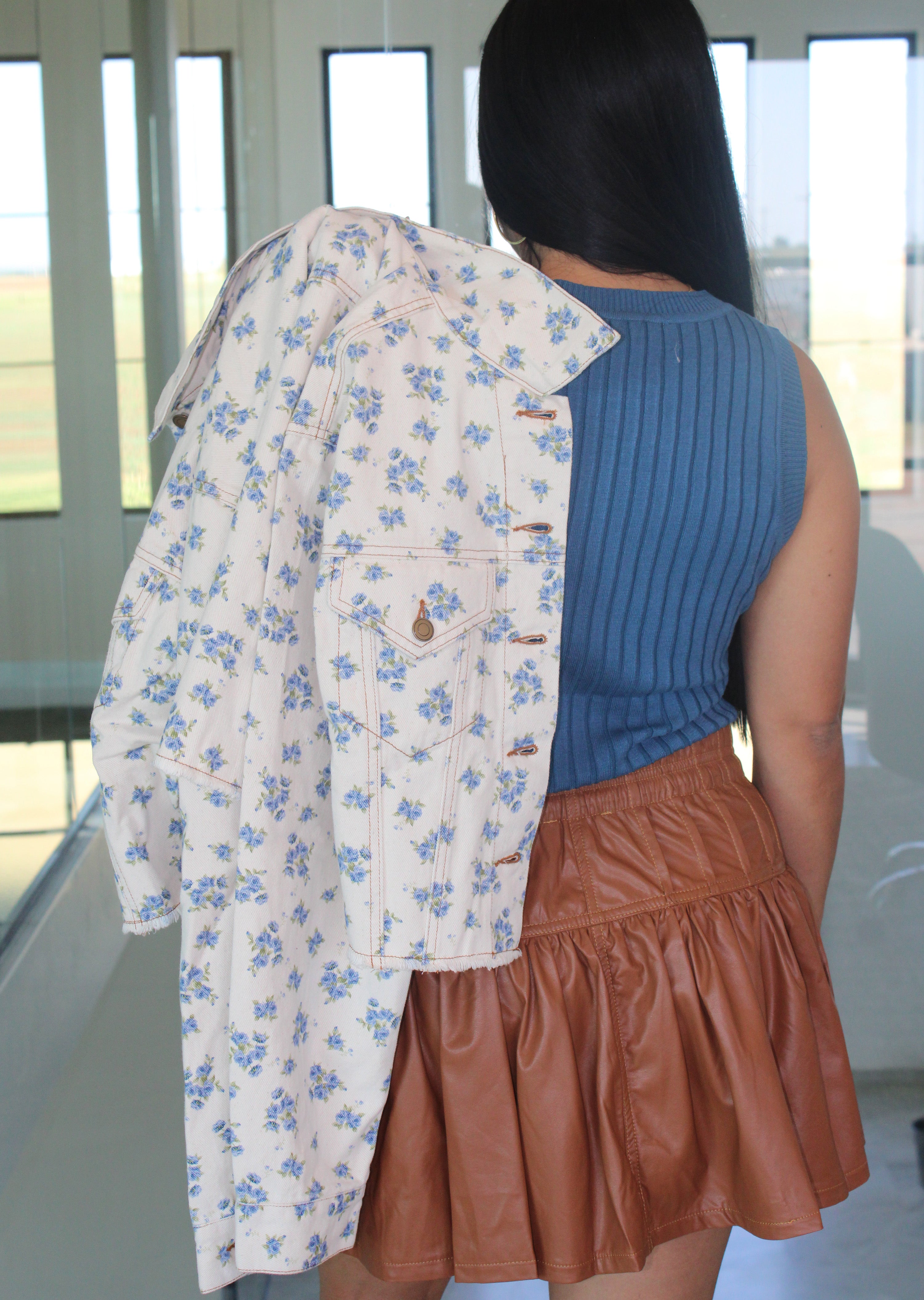 Floral Print Jean Jacket