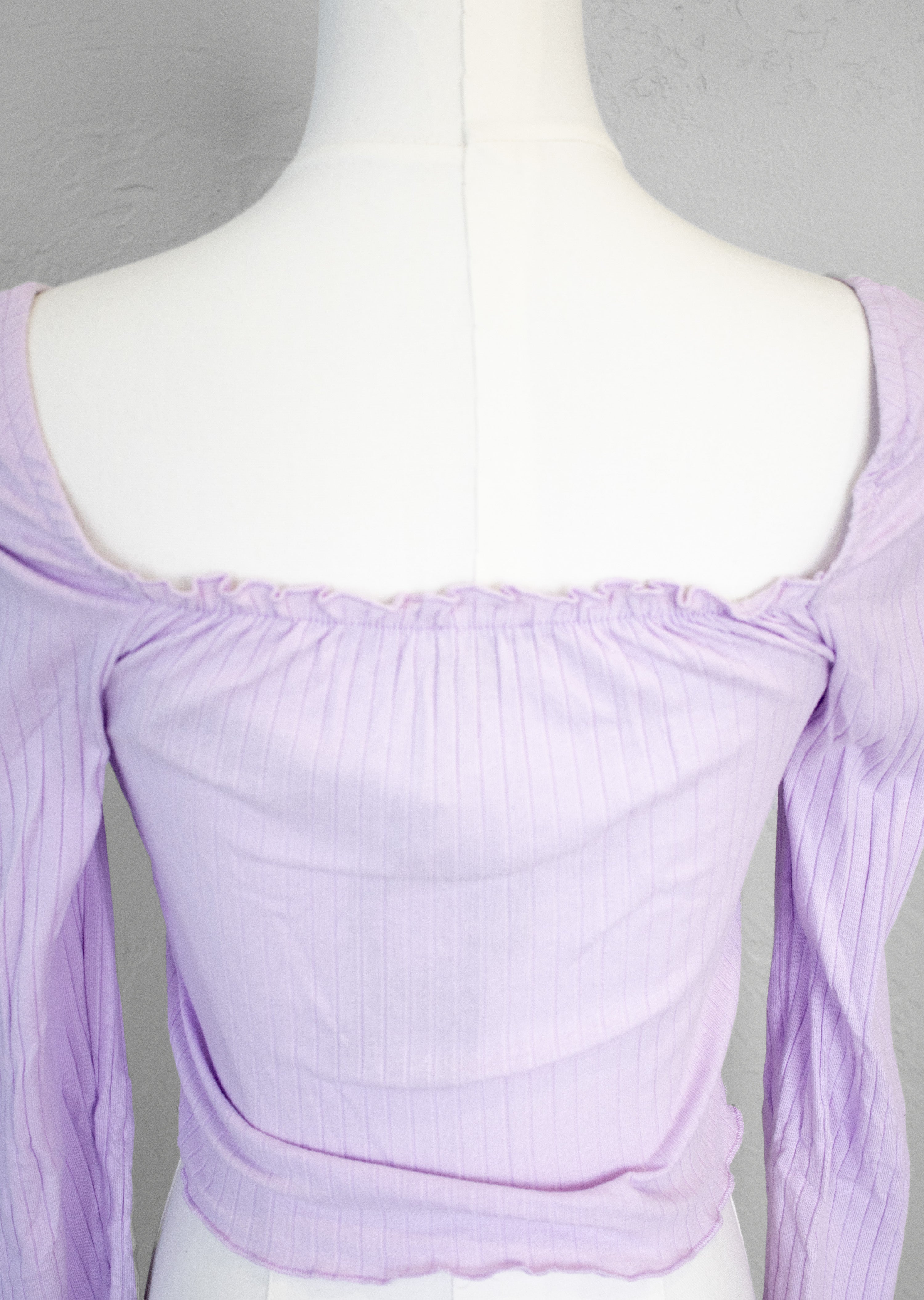 Ribbed Knit Off Shoulder Top