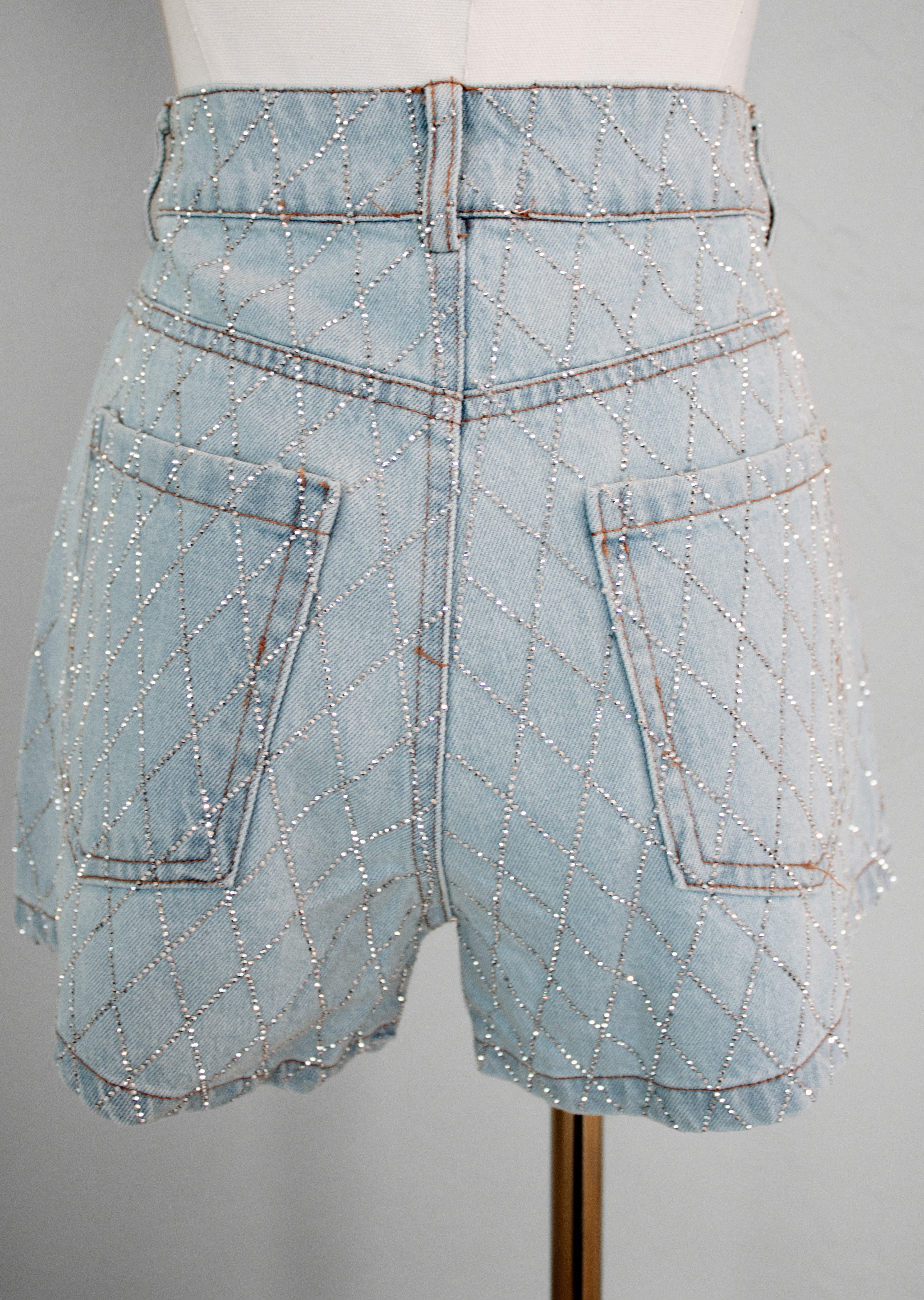 Light Wash Denim Gem Shorts