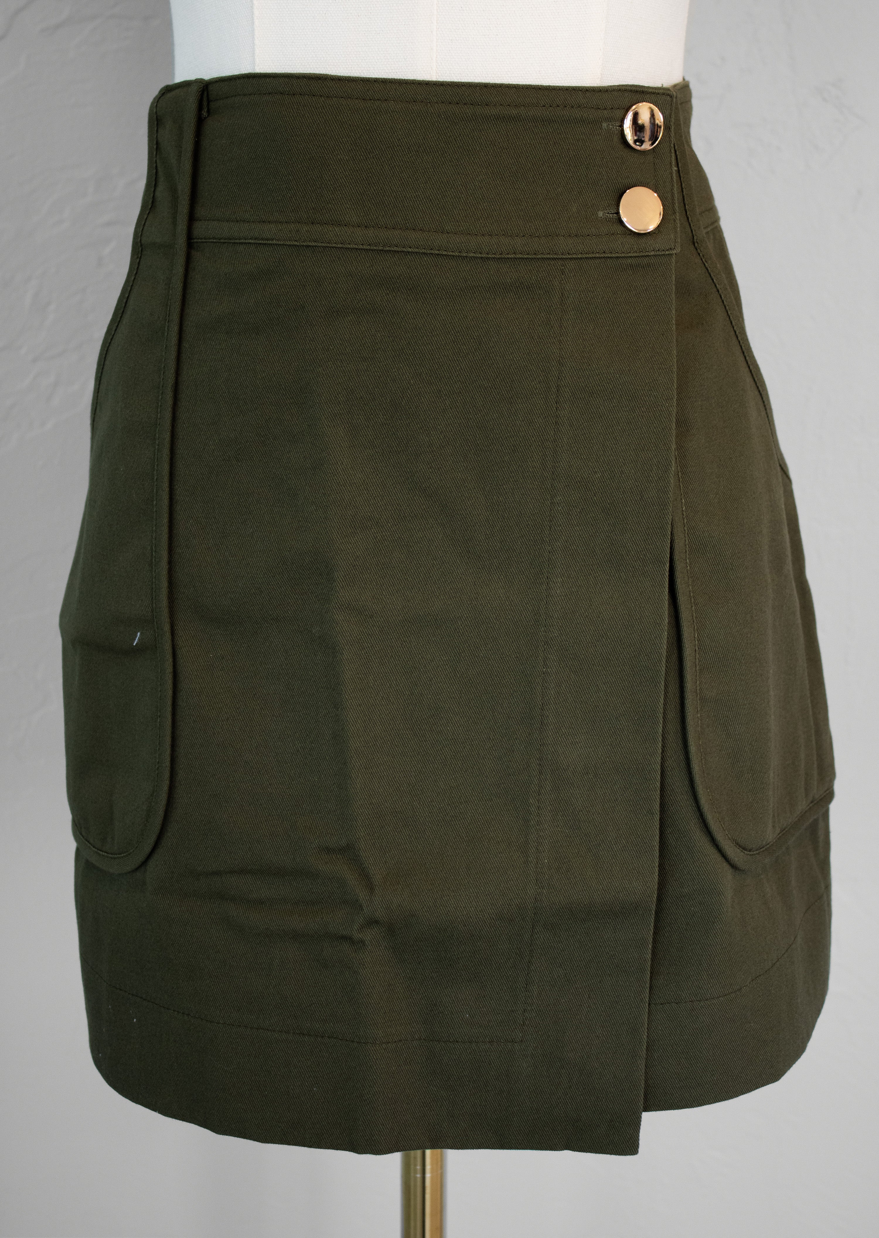 Olive Utility Mini Skirt