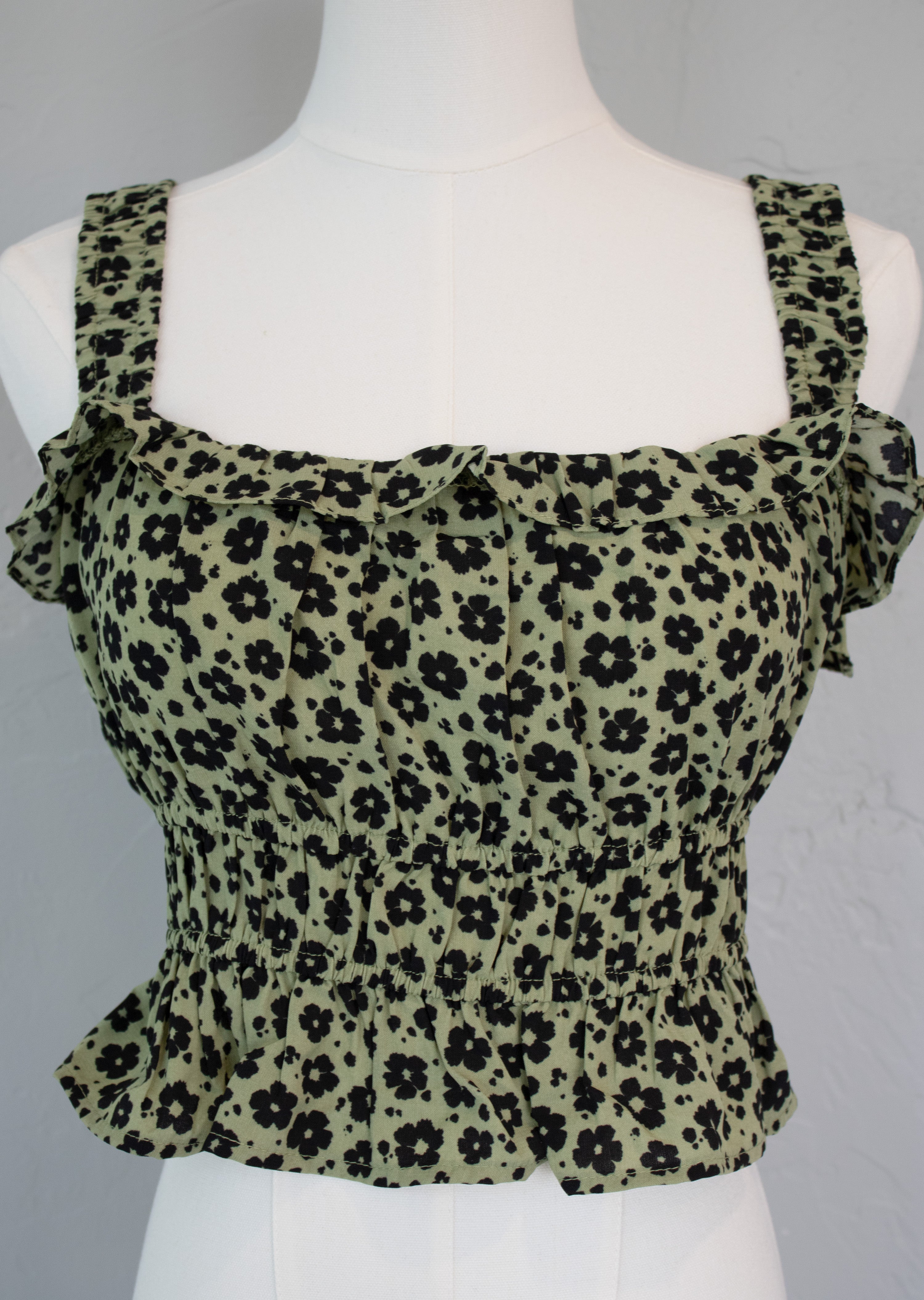 Flowery Ruffled Top