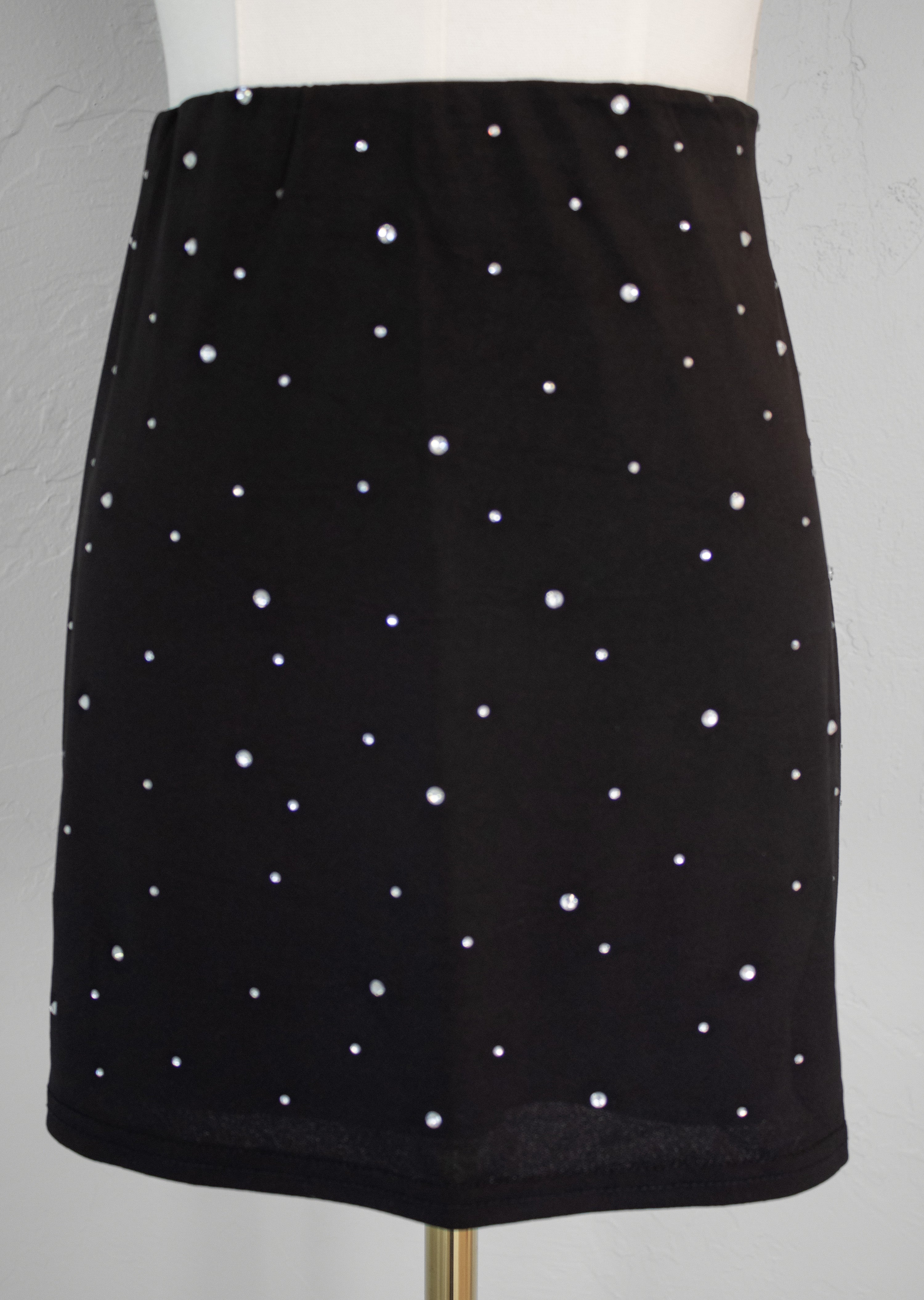 Black Rhinestone Detail Skirt